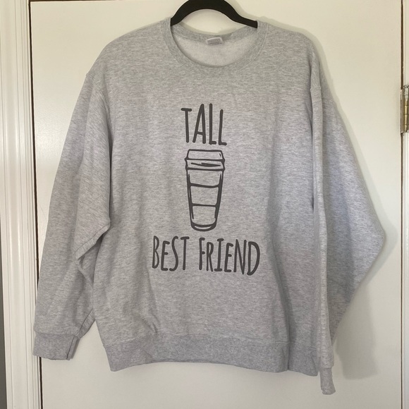 Jerzees Tops - ‘Tall Best Friend' Grey Crewneck Sweatshirt